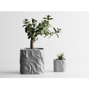 Ghiveci decorativ Sani, Zephyra, maxi 135 x 135 x 131 mm, Argintiu 122637252 - Ghivece pentru flori