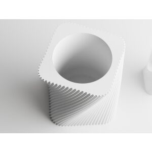 Декоративна саксия Sani, Corba, средна 115 x 115 x 112 мм, матово бяло 122637322 - Градинарство