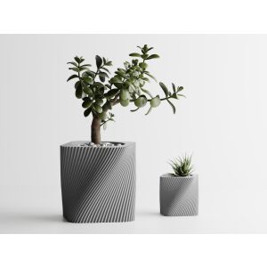 Dekotopf Sani, Corba, klein 87 x 87 x 85 mm, Hellgrau Matt 122637290 - Blumentöpfe