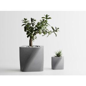 Ghiveci decorativ Corba Sani maxi 172x172xH169 mm, Argintiu 122637374 - Ghivece pentru flori