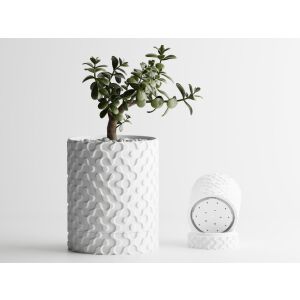 Ghiveci decorativ Sani, Nevada, mic 81 x 81 x 102 mm, Alb Mat 122637375 - Ghivece pentru flori