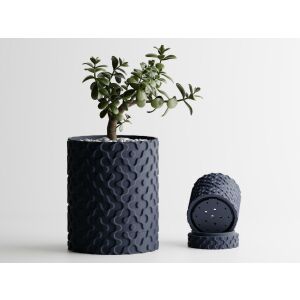 Ghiveci decorativ Sani, Nevada, mic 81 x 81 x 102 mm, Albastru Inchis Mat 122637393 - Ghivece pentru flori