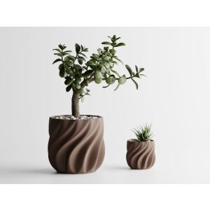 Ghiveci decorativ Sani, Venice 119 x 119 x 112 mm, Maro Inchis Mat 122637467 - Ghivece pentru flori