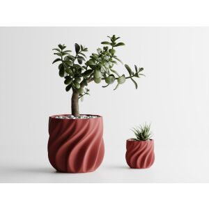 Ghiveci decorativ Sani, Venice 119 x 119 x 112 mm, Rosu Inchis Mat 122637482 - Ghivece pentru flori