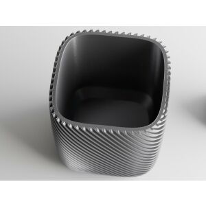 Ghiveci decorativ Sani, Malibu 92 x 92 x 93 mm, Argintiu 122637580 - Ghivece pentru flori