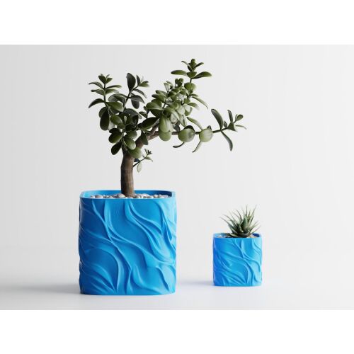 Ghiveci decorativ Sani, Zephyra, mare 112 x 112 x 109 mm, Cyan 122637544