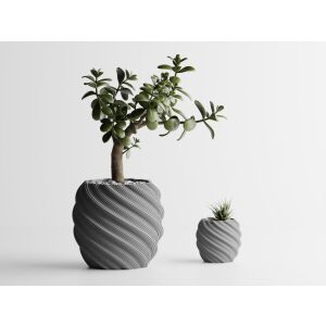 Ghiveci decorativ Sani, Roma 120 x 120 x 109 mm, Gri Deschis Mat 122637644 - Ghivece pentru flori