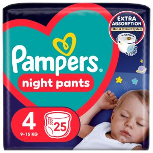 Pampers Night Nappy Pants Pantaloni 9-15kg Maxi 4 (25pcs) 145385837 - Schimbarea scutecelor