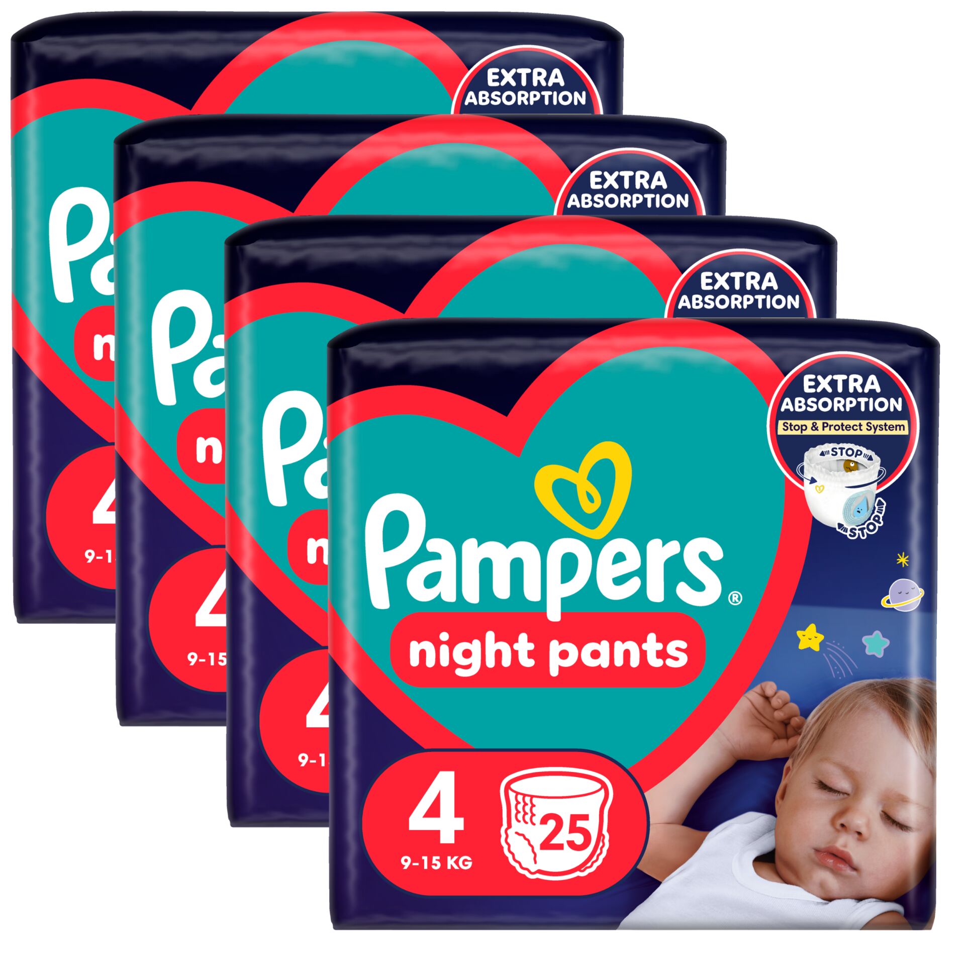 E-shop Pampers Nočné plienkové nohavičky 9-15kg Maxi 4 (100ks)