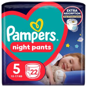 Pampers Night Nappy Pants Underpants 12-17kg Junior 5 (22szt) 145388549 - Pampers Pielucha