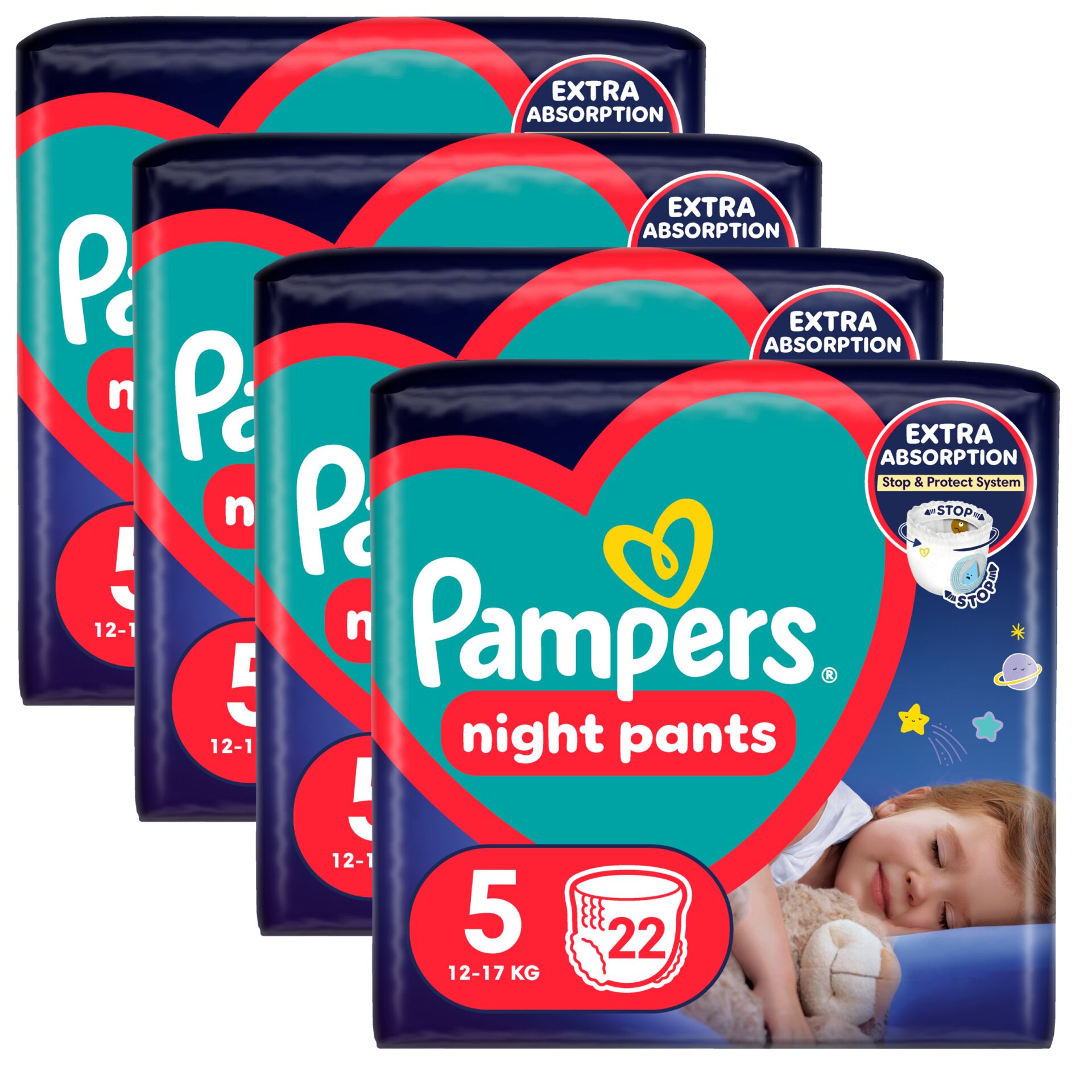 E-shop Pampers Nočné plienkové nohavičky 12-17kg Junior 5 (88ks)