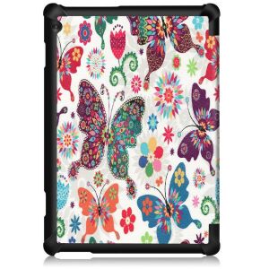 Huawei Honor Pad 8 (12.0), mappa tok, színes nagy pillangó minta, Trifold, fehér