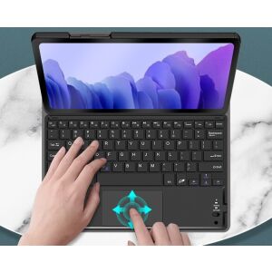 Apple iPad Air 13 (2024 / 2025), Bluetooth billentyűzetes, mappa tok, Touch Pad, mágneses rögzítés, Wooze Simple Touch, fekete