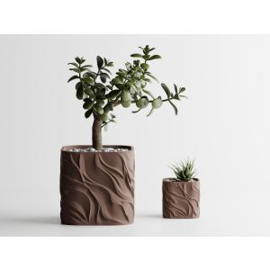 Doniczka dekoracyjna Sani, Zephyra, maxi 135 x 135 x 131 mm, Ciemny Brąz Mat 122750498 - Ogród