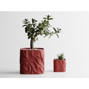 Doniczka dekoracyjna Sani, Zephyra, mała 68 x 68 x 65 mm, Ciemnoczerwony mat 122750495 - Punch