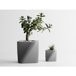 Dekotopf Sani, Corba, mittel 115 x 115 x 112 mm, Hellgrau Matt 122750539 - Übertöpfe