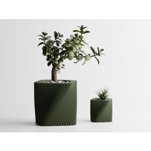 Декоративна саксия Sani, Corba, малка 87 x 87 x 85 mm, Dark Green Matt 122750537 - Градинарство