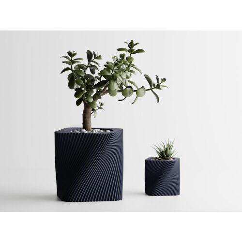 Ghiveci decorativ Sani, Corba, mic 87 x 87 x 85 mm, Albastru Inchis Mat 122750596