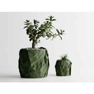 Doniczka dekoracyjna Sani, Miami, mała 114 x 114 x 107 mm, Ciemnozielona matowa 122750677 - Punch