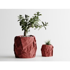 Doniczka dekoracyjna Sani, Miami, duża 175 x 174 x 164 mm, Ciemnoczerwony mat 122750686 - Punch