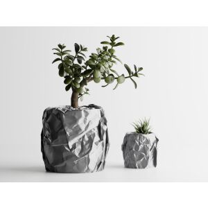 Doniczka dekoracyjna Sani, Miami, mała 114 x 114 x 107 mm, srebrna 122750724 - Punch