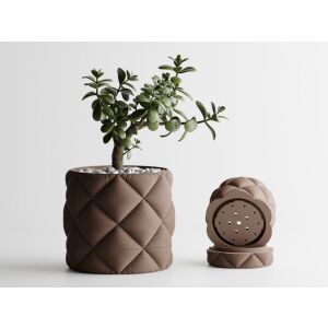 Doniczka dekoracyjna Sani, Atlanta, mała 91 x 91 x 85 mm, Ciemny Brąz Mat 122750754 - Punch