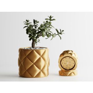 Декоративна саксия Sani, Атланта, малка 91 х 91 х 85 мм, злато 122750772 - Градинарство