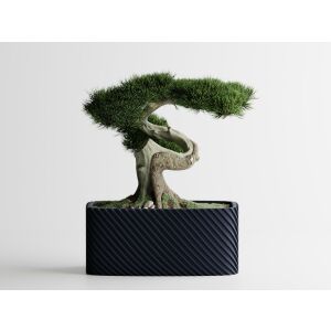 Ghiveci decorativ Sani, Bonzai, mic 164 x 64 x 50 mm, Albastru Inchis Mat 122750836 - Ghiveci