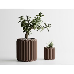 Doniczka dekoracyjna Sani, Floryda 100 x 100 x 103 mm, Ciemny Brąz Mat 122750895 - Ogród