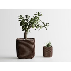 Doniczka dekoracyjna Sani, Malibu 92 x 92 x 93 mm, Ciemny Brąz Matowy 122751010 - Ogród