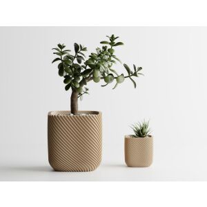 Doniczka dekoracyjna Sani, Malibu 92 x 92 x 93 mm, Matt Sand 122751012 - Punch