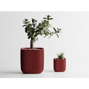 Декоративна саксия Sani, Malibu 92 x 92 x 93 мм, тъмно червен мат 122751014 - Градинарство