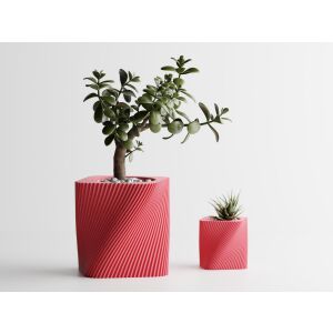 Doniczka dekoracyjna Sani, Corba, średnia 115 x 115 x 112 mm, różowa 122751031 - Ogród