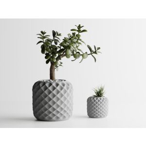 Doniczka dekoracyjna Sani, Diamond, 94 x 94 x 200 mm, jasnoszary mat 122751237 - Ogród