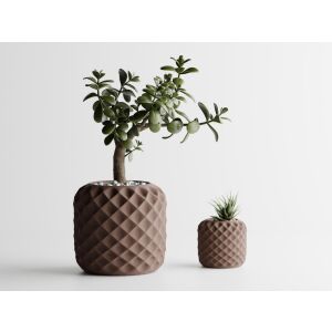 Dekotopf Sani, Raute, 94 x 94 x 200 mm, Dunkelbraun matt 122751253 - Übertöpfe