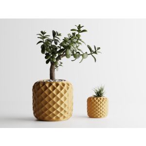 Doniczka dekoracyjna Sani, Diament, 94 x 94 x 200 mm, Złoto 122751280 - Ogród