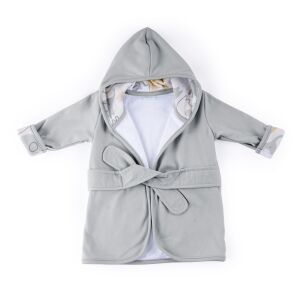 Ingenuity Clean & Cuddly kapucnis babaköpeny, szürke elefánt mintával - Gyerek köntös
