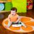 Baby playing with Bright Starts Racer Walker steering wheel