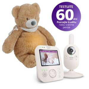 Philips AVENT SCD891/26 video baby monitor with NATTOU Sleepy Bear plush toy - Baby Monitor & Breathing Monitor and Safety Gate