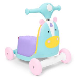 SKIP HOP Zoo 3-in-1 Ride-On Unicorn, walker, ride-on, and scooter toy - Ride-On