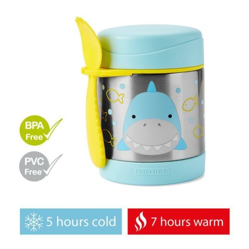 Skip Hop Zoo Shark Food Thermos with Spork, 325ml, Stainless Steel