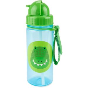 SKIP HOP Zoo Crocodile water bottle with straw, green and blue - Children's dinnerware set