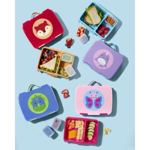 Sammlung von Skip Hop Zoo Bento Lunchboxen mit verschiedenen Tiermotiven - Lebensmittel- und Getränkebehälter für Kinder