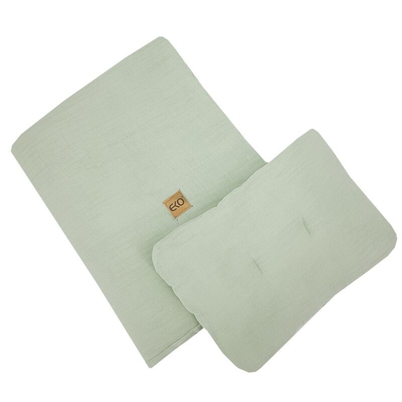 E-shop EKO Súprava posteľnej bielizne 2 ks mušelín Mentol 30x40 cm, 75x100 cm
