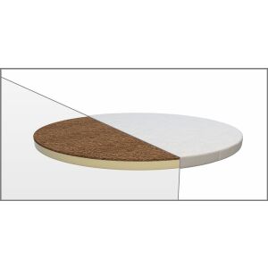 MIMIKO Matratze für rundes Kinderbett mit Kokos + PUR-Schaum 72x72 cm 122754218 - Babymöbel
