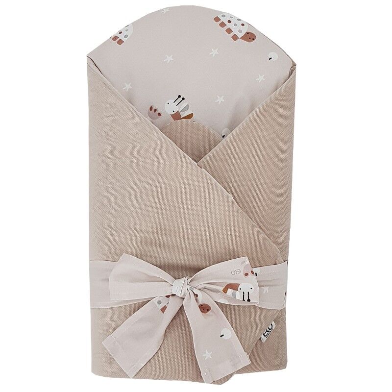 EKO Takaró pamutból kókusz kivehető betéttel VELVET Bees Beige 75x75 cm