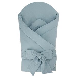 EKO Muslin Swaddle with Coconut Insert and Bow Blue 75x75 cm - Diapering