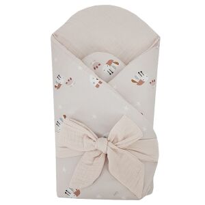 EKO Muslin Swaddle with Coconut Insert - Bees Muselin Beige 75x75 cm - Diapering