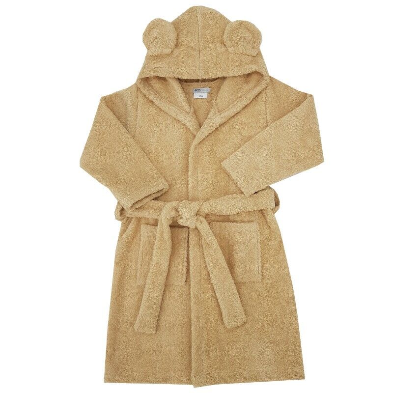 EKO Köntös pamutból kapucnival és fülekkel Beige méret S 80-86