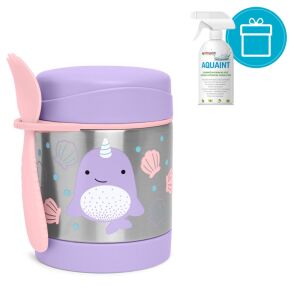 Skip Hop Zoo Narwhal food thermos with spork and Aquaint sanitizer spray - Food thermosis